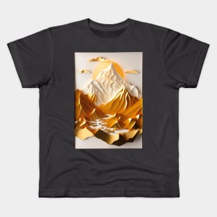 Paper quilling - Annapurna mountain range during golden hour Kids T-Shirt